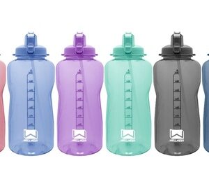 1 Gallon - 128 oz. Giant Water Bottle with Carry Handle & Straw Lilac 1 Gallon 128 ounce