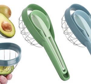 3Pcs Avocado Slicer Tool Splitter Pitter Cutter Peeler Scoop Blue