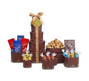 Alder Creek Gift Baskets - Decadent Lindt Chocolate Gift Tower Gift Set