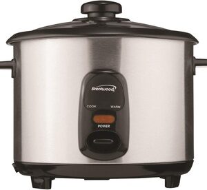 Brentwood Rice Cooker 8-Cup Stainless Steel TS-15 2 TS-15 8-Cup Silver