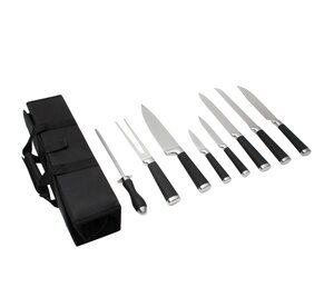 ChefS Knife 9PC Set In Carry Bag Silver