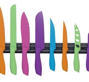 Classic Cuisine 10 Piece Multi Colored Knife Set with Magnetic Bar Multi-color Stainless Steel