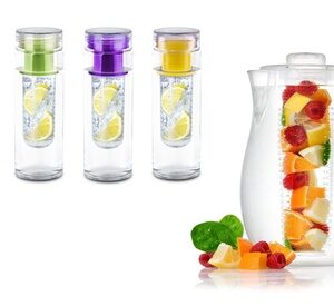 Clearance: InFuzeH20 Fruit-Infuser Water Bottles & Pitcher - Single or 2-Pack Purple Single