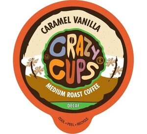 Crazy Cups Decaf Caramel Vanilla Hot or Iced Coffee K Cups 22 or 80 Count 22