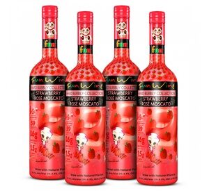 Fun Wine - Strawberry Rosé Moscato - 4 Bottles - Shipping Included 4 750