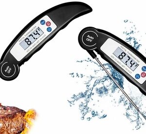 Instant Read Meat Thermometer Digital Waterproof Thermometer with Backlight LCD