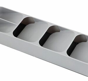 Kitchen Drawer Silverware Organizer Utensil Holder for Spoons Forks Knives Grey Full Set