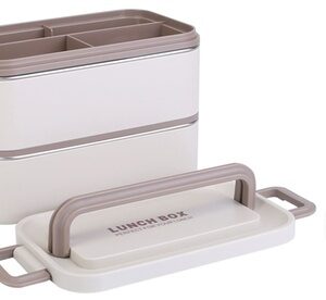 NewHome 2-Layer Stackable Leakproof Bento Lunch Box with Utensils