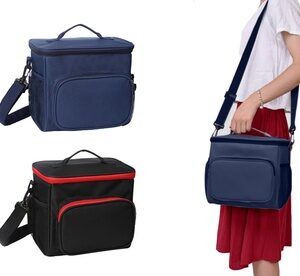 Portable Lunch Box Insulated Lunch Bag Durable Reusable Lunch Cooler Tote Navy Blue