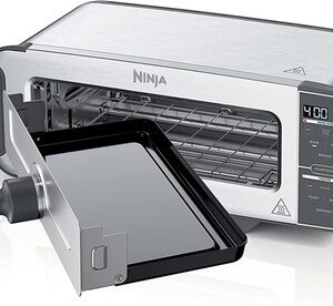 Refurbished Ninja ST100 Foodi 2-in-1 Toaster Compact Snack Maker Stainless Steel-Refurbished ST100 Silver 2-Slice