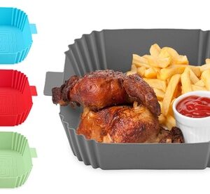 Reusable Air Fryer Silicone Liner Durable Air Fryer Pot Basket for 3 to 6 Qt Green 7.5inch