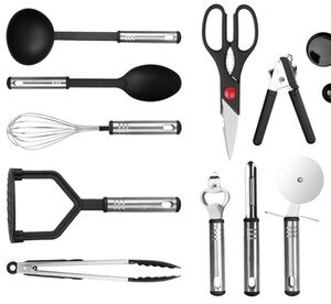 iMounTEK 23-Piece Heat-Resistant Kitchen Utensil Set Stainless Steel & Nylon