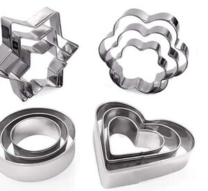 12pack DIY Stainless Steel Biscuit Cutters Cookie Cutter Set Baking Pastry Mold A Silver Stoneware