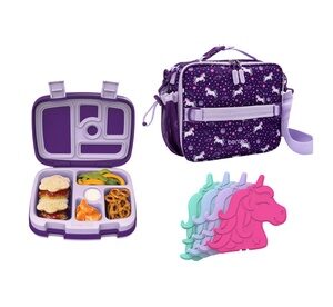 Bentgo Kids Prints Lunch Box Bag & Ice Packs Rockets