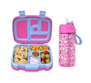 Bentgo Kids Prints Lunch Box & Water Bottle Rainbows and Butterflies