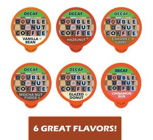 Double Donut Decaf Roast Coffee Single-Serve Cups (72- or 80-Count) 80 Mocha Nut Decaffeinated