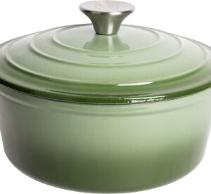 Enameled Cast Iron Dutch Oven Cast Iron Teal-2.8qt