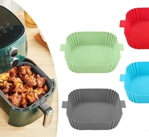 Multifunctional Silicone Air Fryer Pot Reusable Liners Basket Bowl Accessories Green Silicone