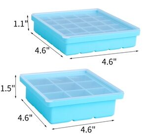 Silicone Ice Cube Tray Ices Jelly Maker Mold Trays with Lid for Whisky Cocktail Blue 25 slot molds